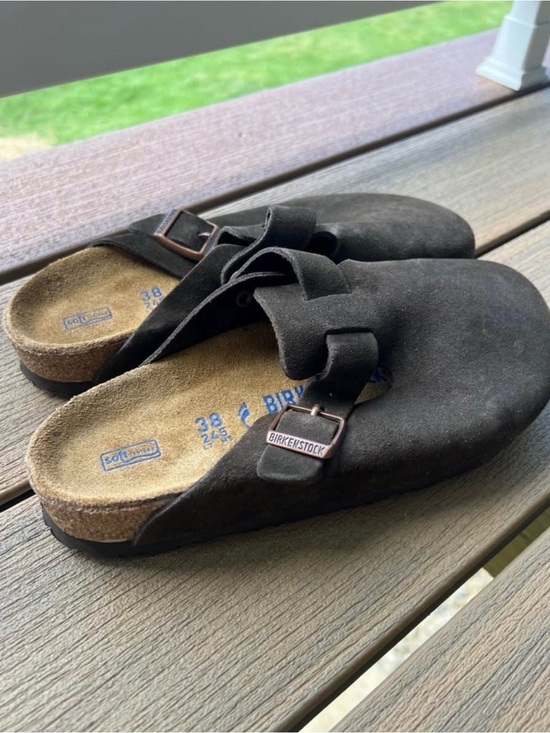 Birkenstock Shoes - Birkenstock brown Suede Boston Clogs